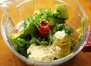 Mix Avocado, Cilantro, Mayo and lemon for a delicious spread