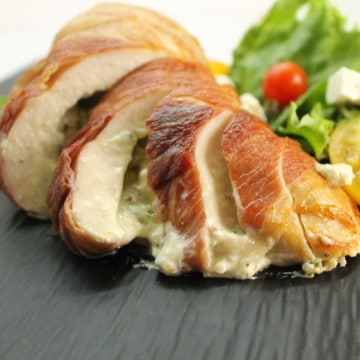 Savory stuffed chicken breasts wrapped in Prosciutto are a delicious and surprisingly easy meal to make.