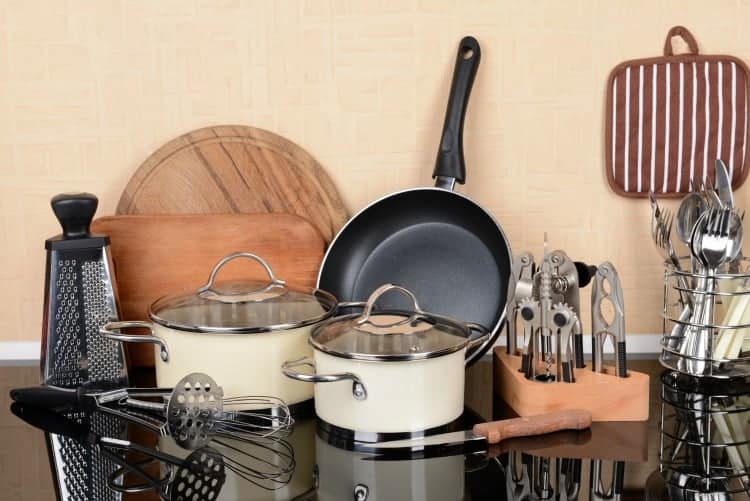 Kitchen tools on table in kitchen