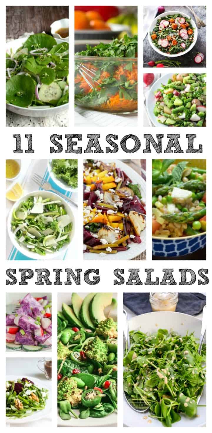 Spring is a great time to re-set your diet & start eating seasonally for a cleaner, healthier lifestyle. These 11 spring salads are the perfect place to start! @simplyfresh @forestandfauna @monpetitfour @Platingspairing @Loves_biscotti @MariaUshakova @killing__thyme @diversivore @homemakerstacey @nourishandfete @kikisurlechamp